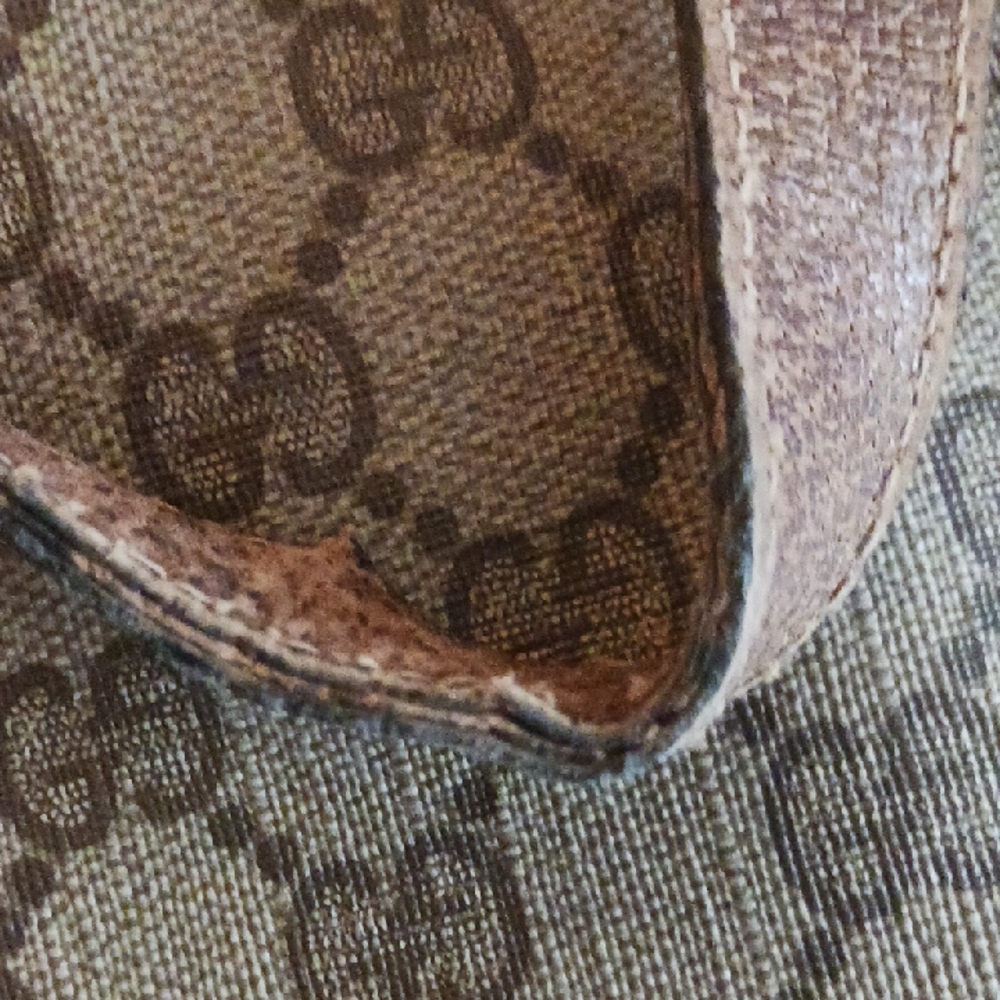 Gucci Supreme Coated Canvas Vintage Large Beige & Brown Laptop Tote Bag REHAB - Picture 7 of 11